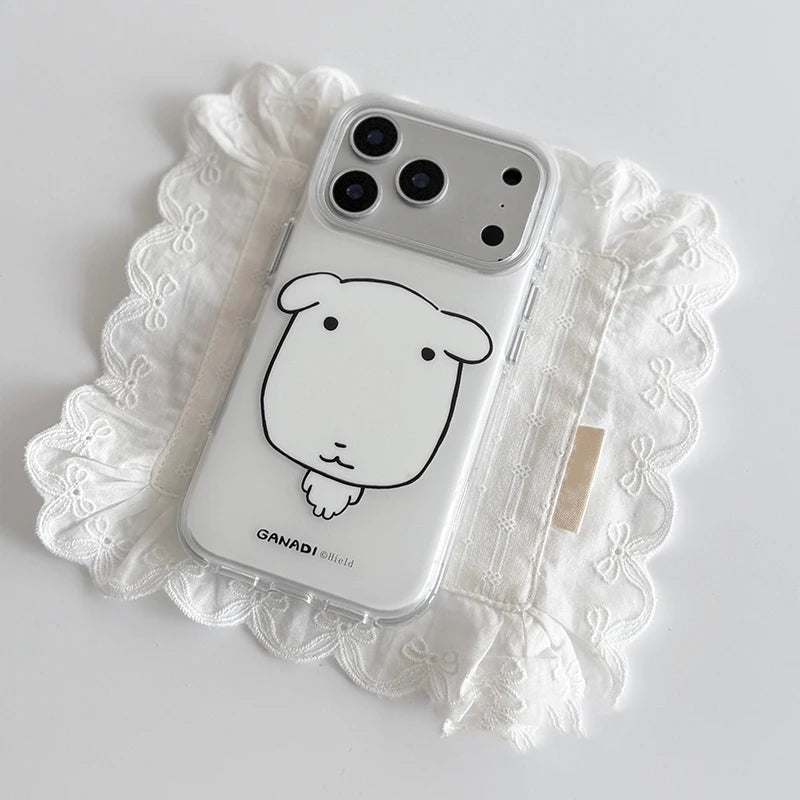 Korean Aesthetic Puppy Print iPhone Case