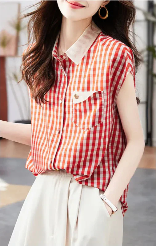 Plaid Button Down Summer Shirt