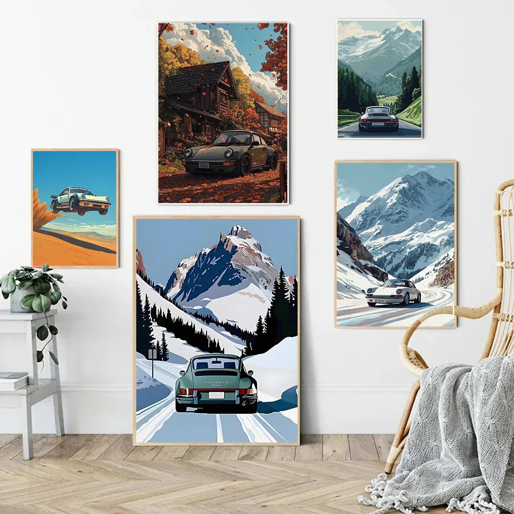 Classic Porsche 911 Alpine Drive Poster