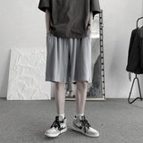 Casual Oversized Grey Pleated Shorts