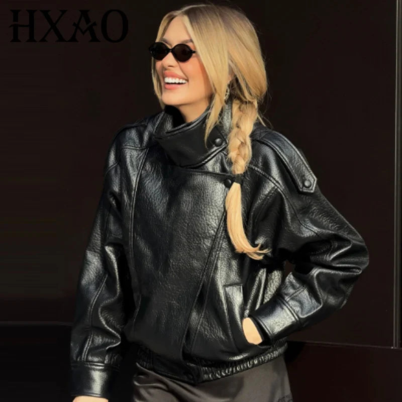 Cropped Women's Leather Jacket