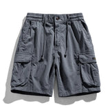 Solid Elastic Waist  Multi Pocket Short