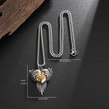 Angel Wings Heart Pendant Necklace