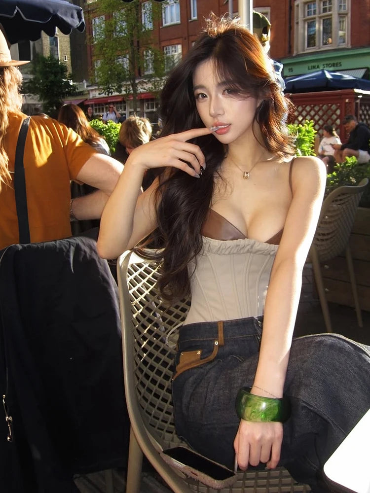 Women's Plunge Corset Top
