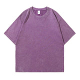 Retro Washed Vintage Solid Color T-Shirt