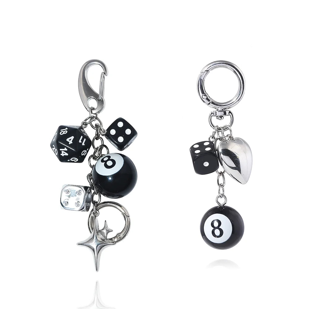 Y2k Dice Billiards Keychain