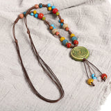 Adjustable Pendant Green Crystal Necklace