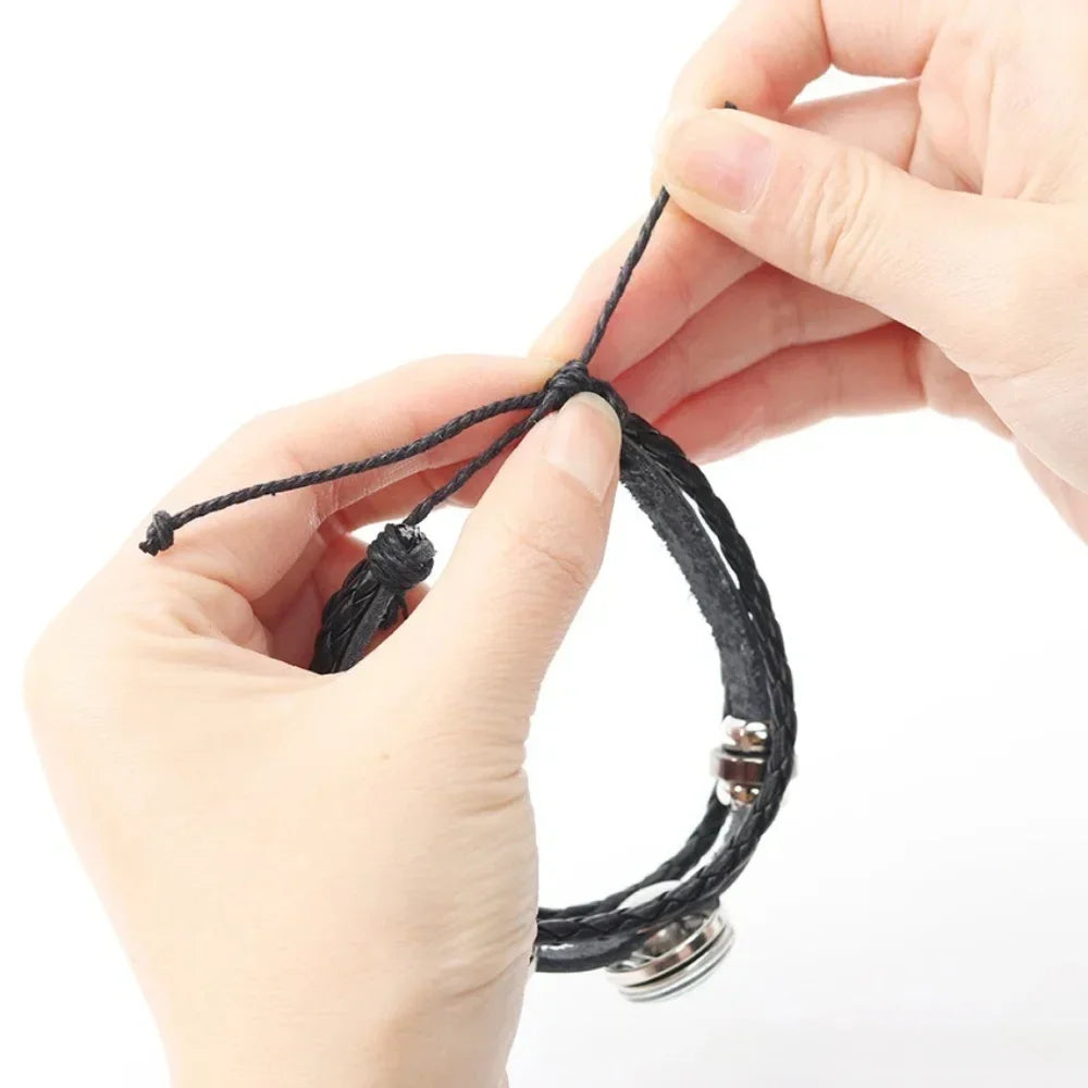 Adjustable Leather Zodiac Signs Bracelet