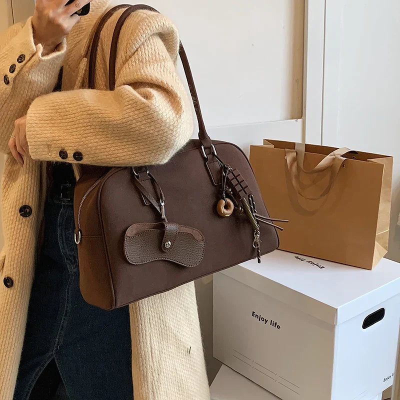Corporate Girl Fancy Solid Color Shoulder Bag
