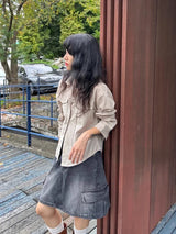 Camisa rayada estilo coreano Y2K