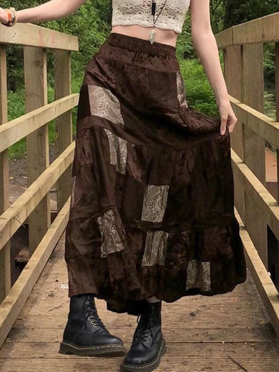 Fairycore Patchwork Maxi Skirt