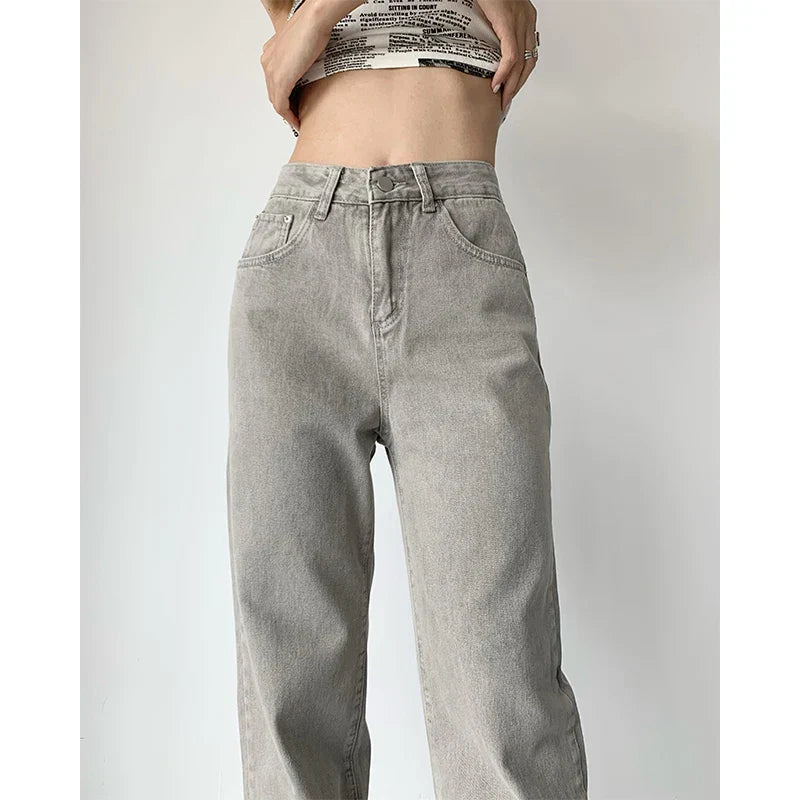 Vintage High Waist Grey Jeans