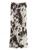 Elegant Ruffled Satin Maxi Skirt
