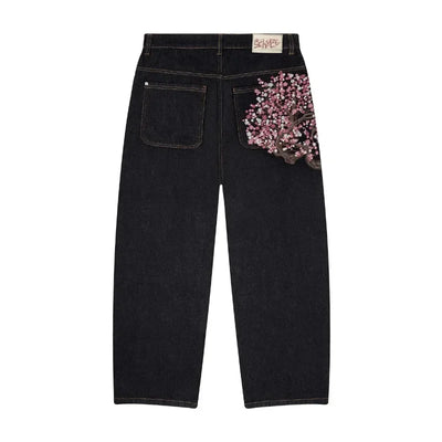Y2K Blossom Embroidery Straight Leg Jeans