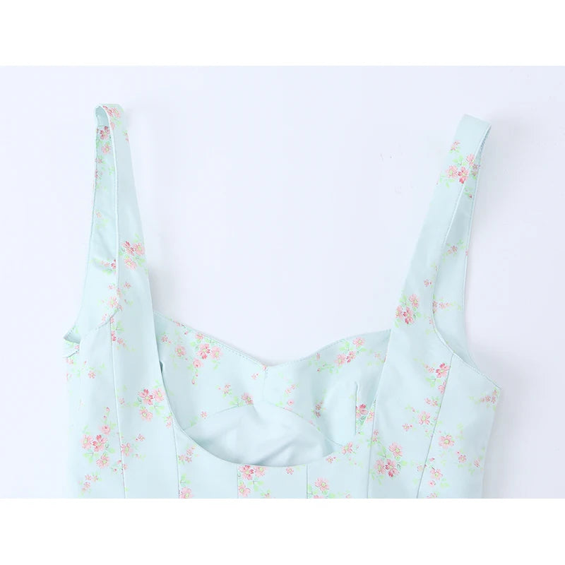 Elegant Floral Print Sleeveless Mini Sundress