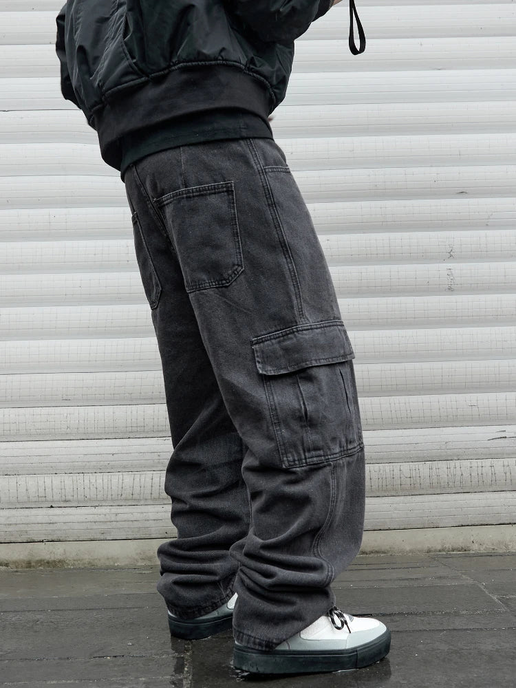 Straight Leg Korean Cargo Jeans