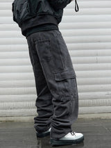 Straight Leg Korean Cargo Jeans