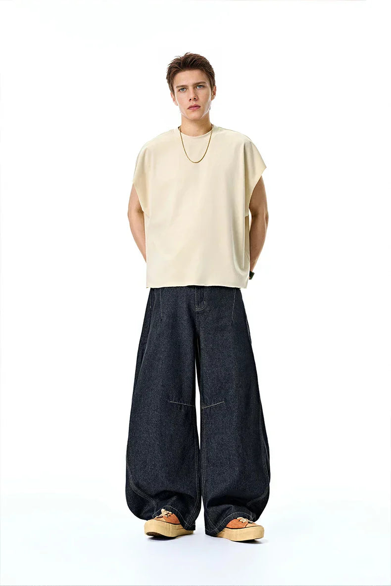 Navy Baggy Denim Jeans