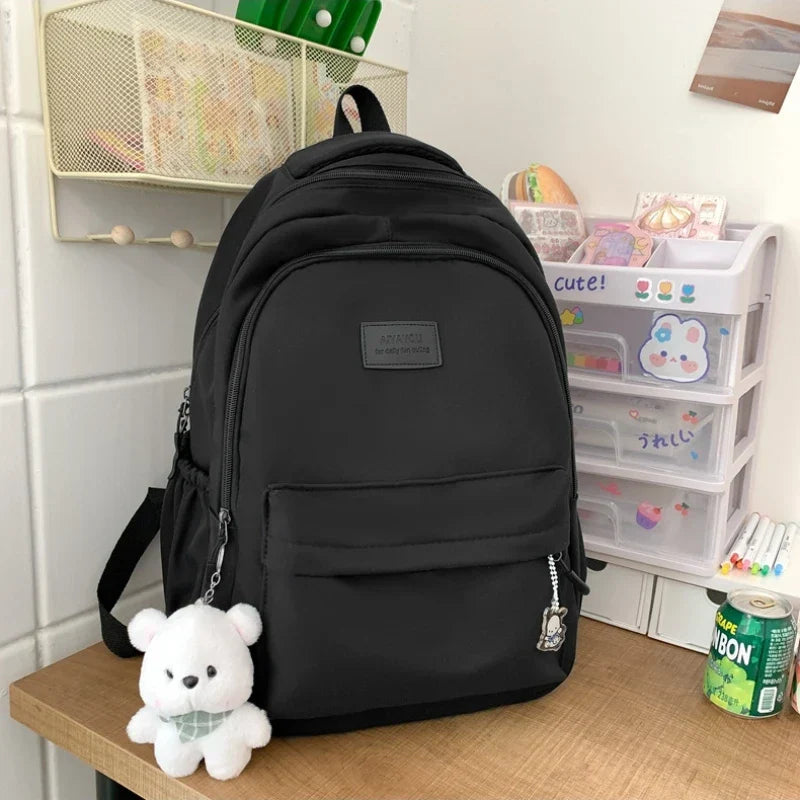 Lightweight Solid Color School Backpack