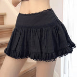 Ruffled Lace Trim Low Rise T-Shirt