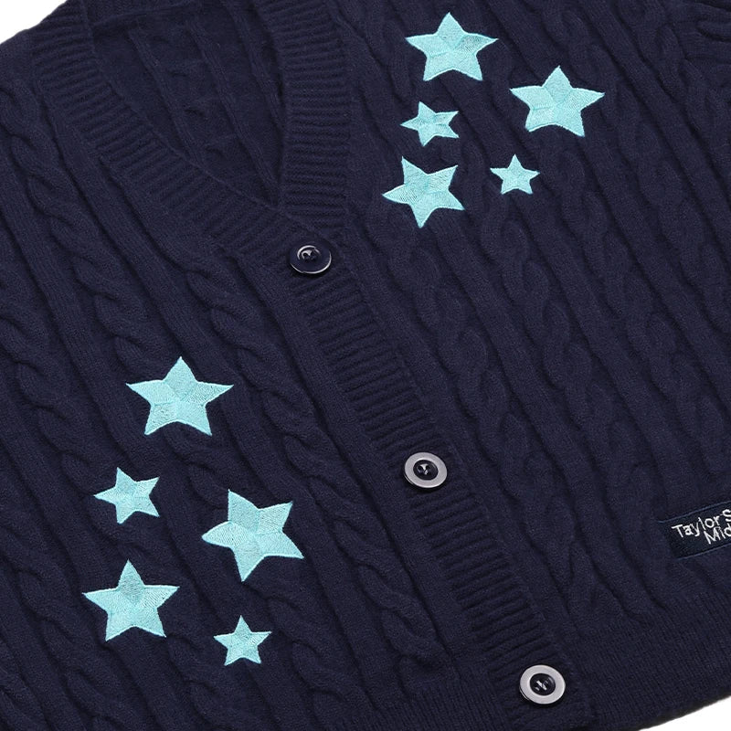 Midnight Knitted Stars Cardigan