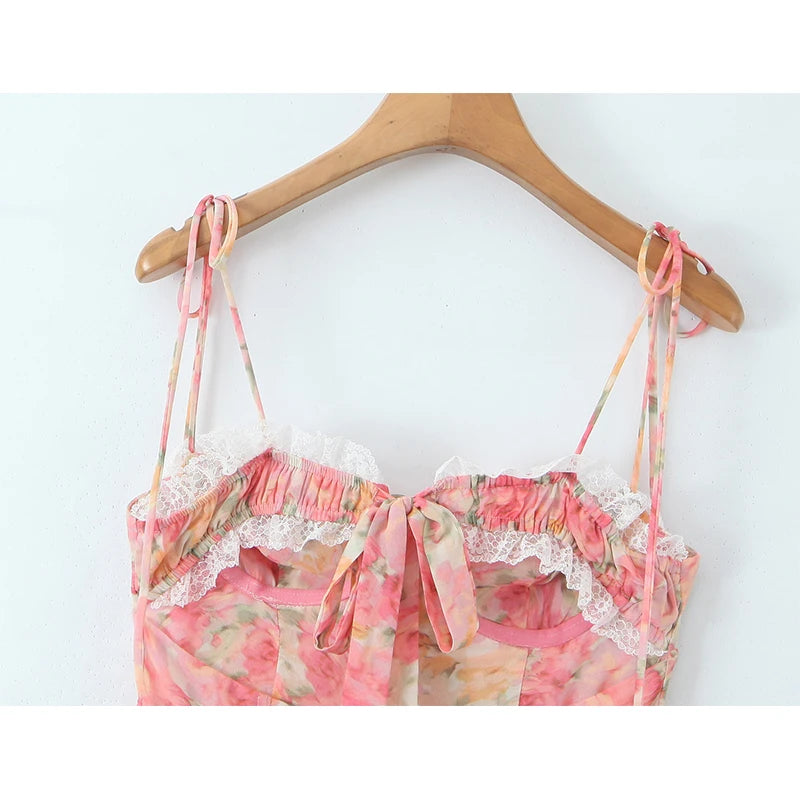 Sexy Sling Floral Print Boho Beach Mini Dress