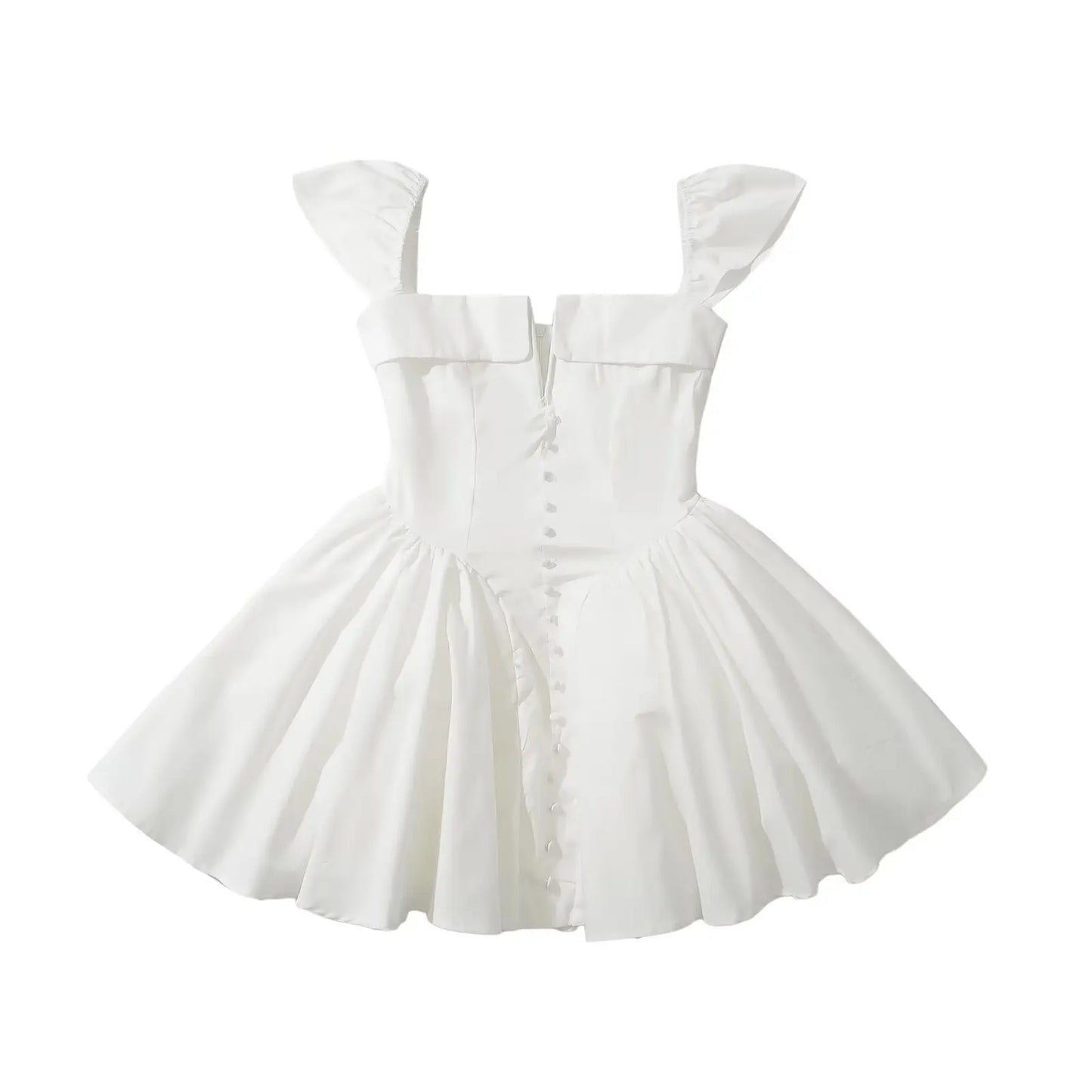 Summer Flare White Boho Mini Dress