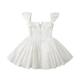 Summer Flare White Boho Mini Dress