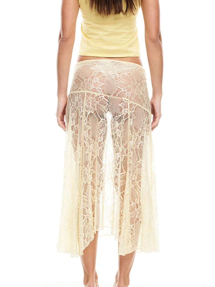 Soft Girl Transparent Lace Skirt