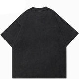 Oversized Vintage Graphic Shadow Cotton T-Shirt