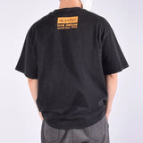 Vintage Porträtmuster Bedrucktes Schwarzes T-Shirt