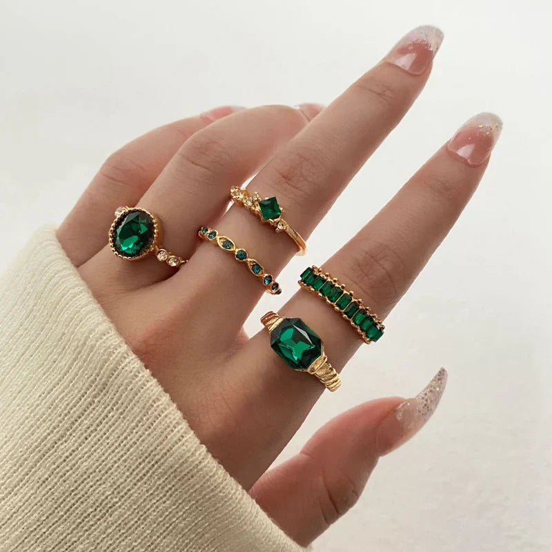 Y2K Gemstone Soft Heart Rings
