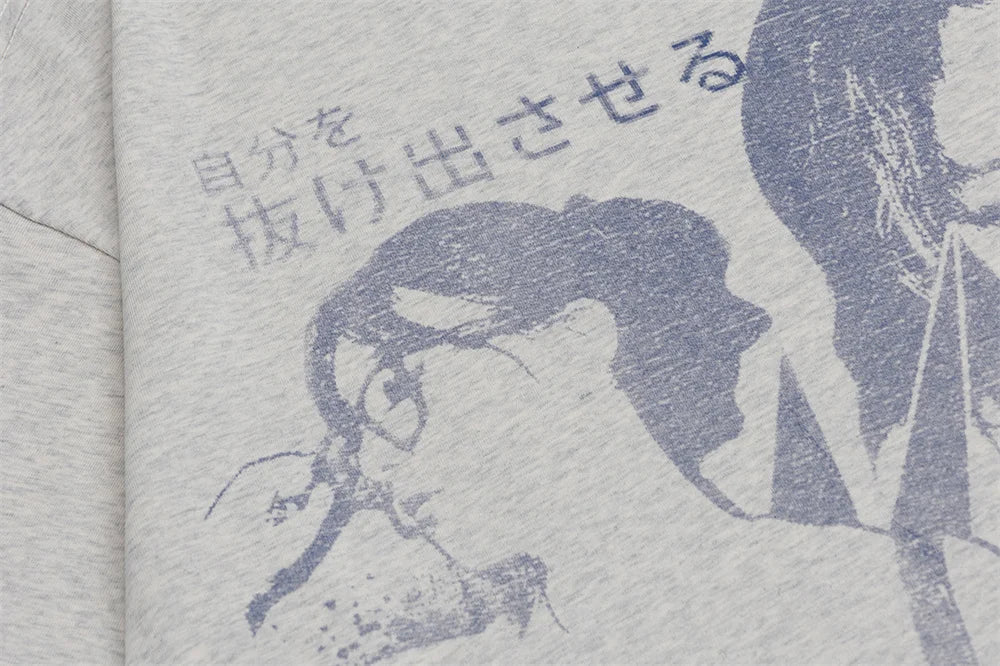 Camiseta vintage con estampado de retrato de niña