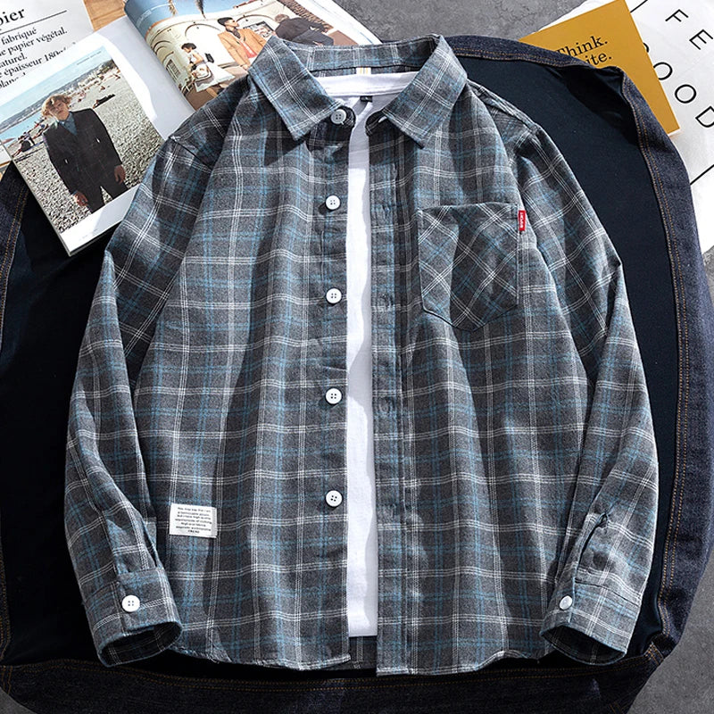 Lazy Girl Korean Style Plaid Shirt