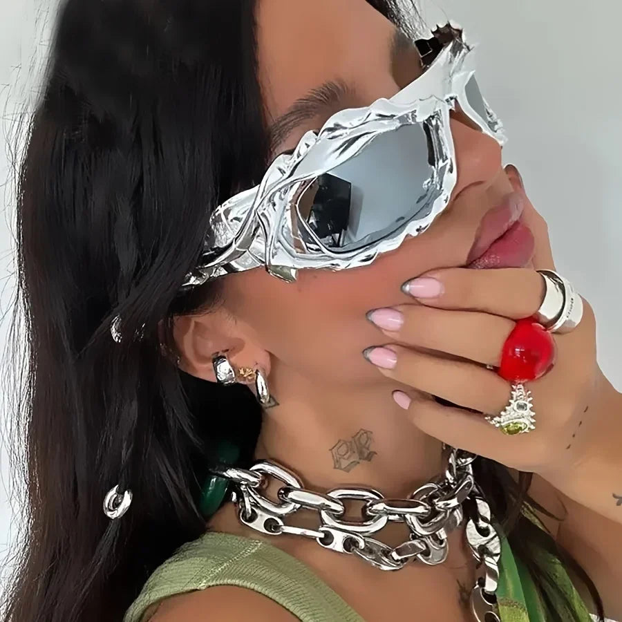 Y2K Twisted Irregular Sunglasses