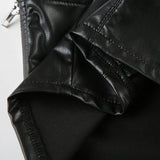 Baddie Faux Leather Halter Crop Top