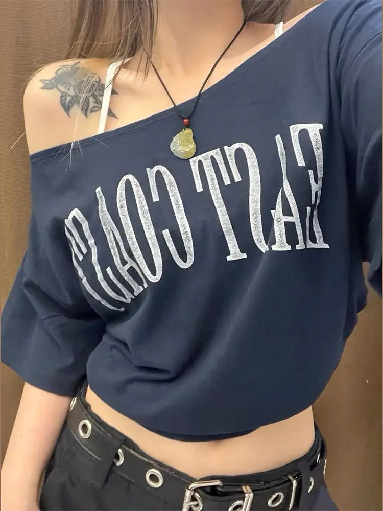 Elegant Korean Chic Oversize Crop Top