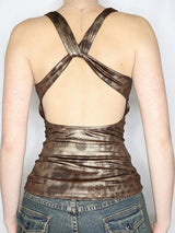Baddie Leopard Backless Top