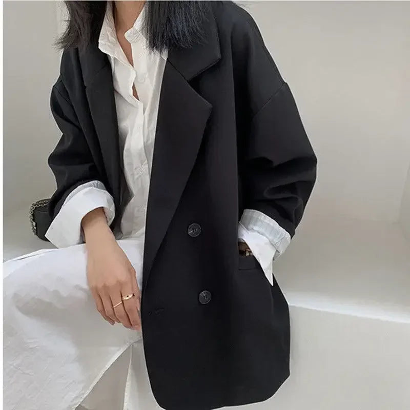 Vintage Loose Women Solid Blazer