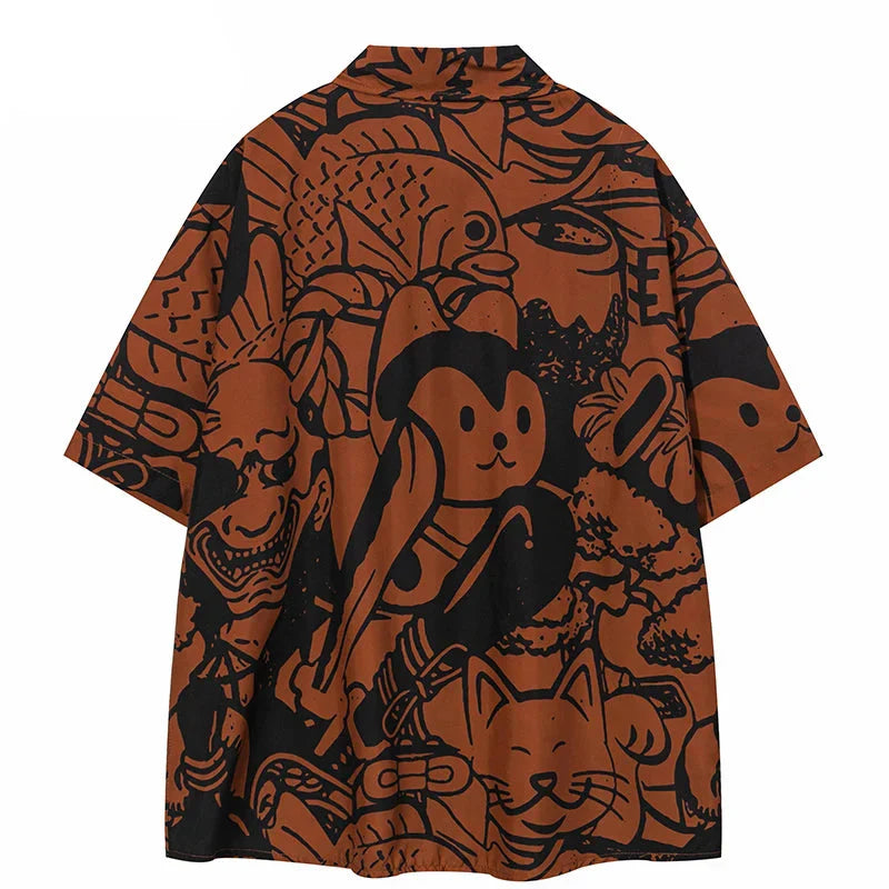 Japanese Graphic Hawaiian Beach Shirt