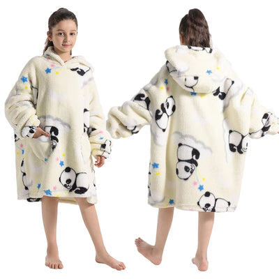 Kids Hooded Loose Wearable Blankets