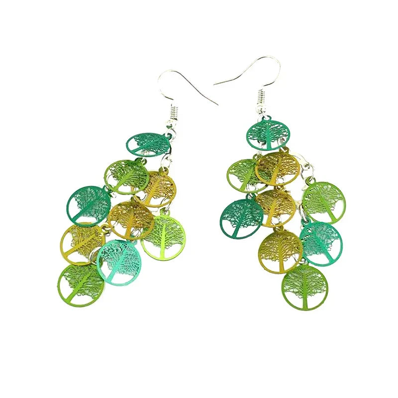 Vintage Hollow Leaves Shiny Earrings