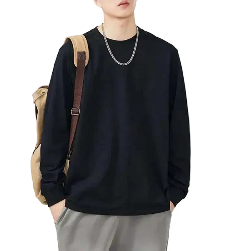 Casual Solid Color Long Sleeved T-Shirt