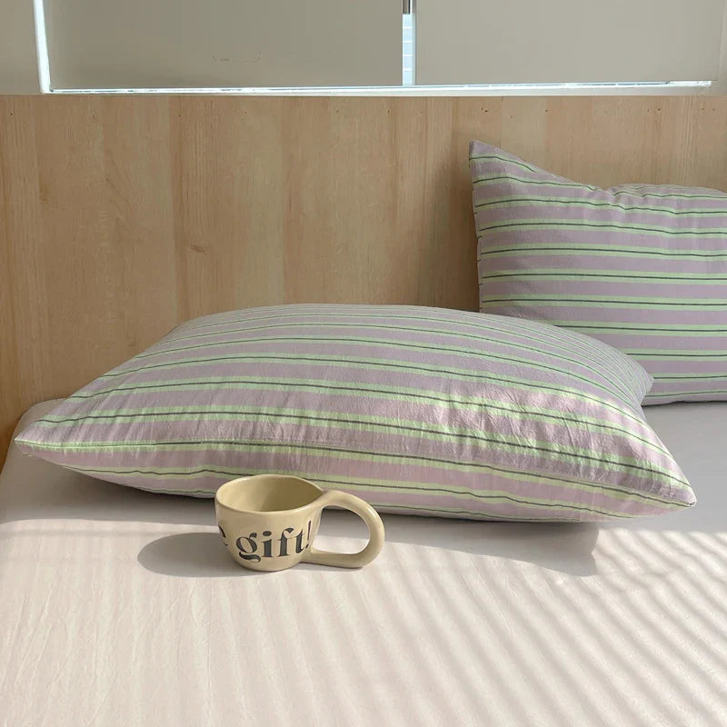 Cotton Pillowcase Colorful Stripe Pillow Case