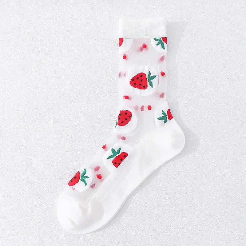 Summer Floral Crew Neck Socks