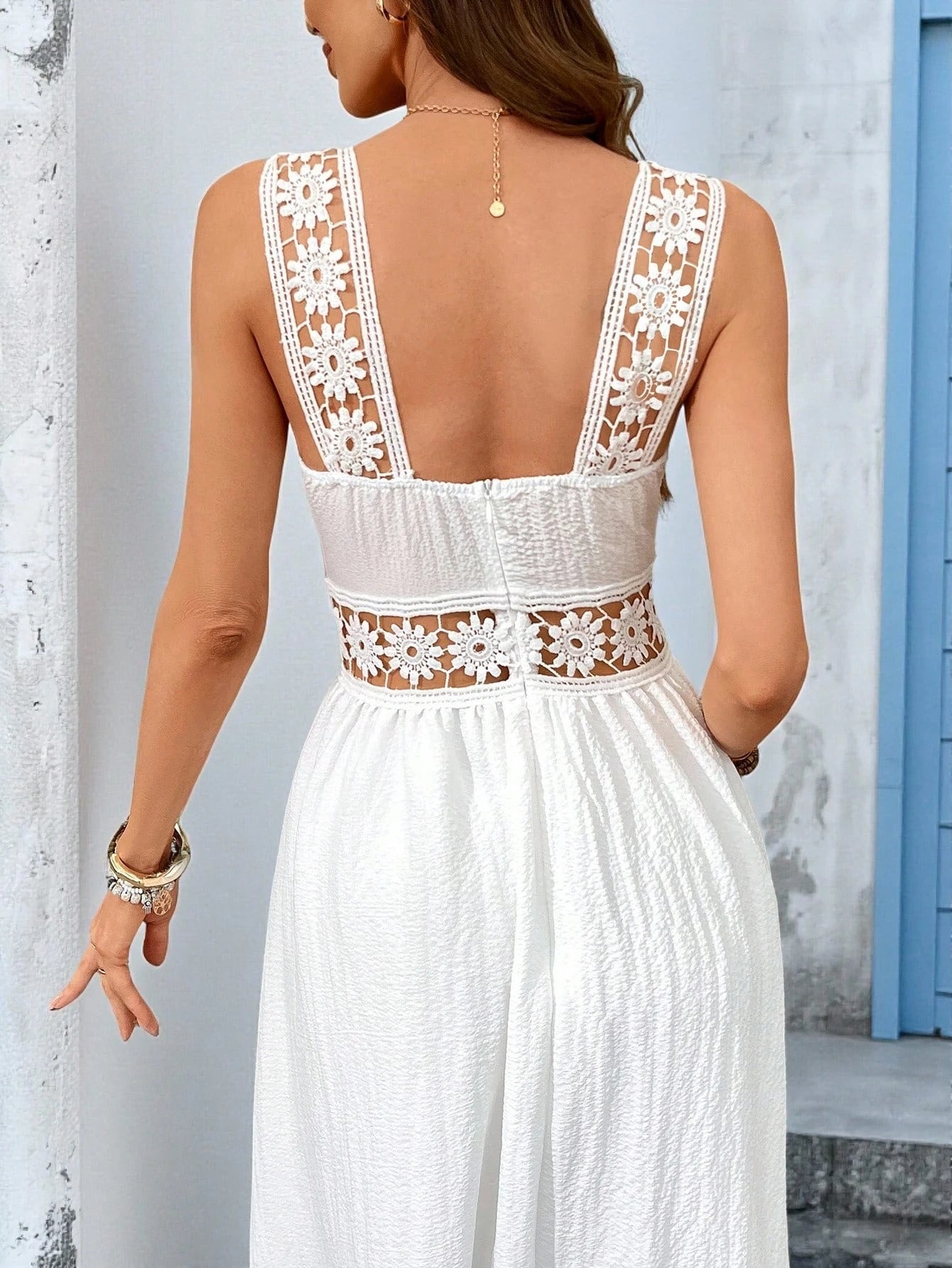 Lace Summer White Boho Maxi Dress