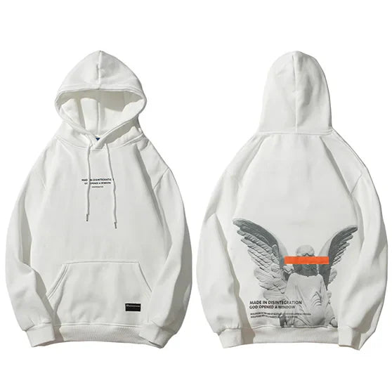 Angel God Printed Fleece Hoodie