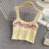 Vintage Knitted Retro Crochet Women Tank Tops