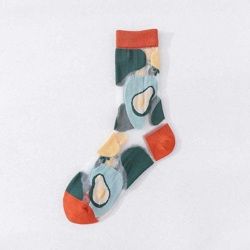Summer Floral Crew Neck Socks