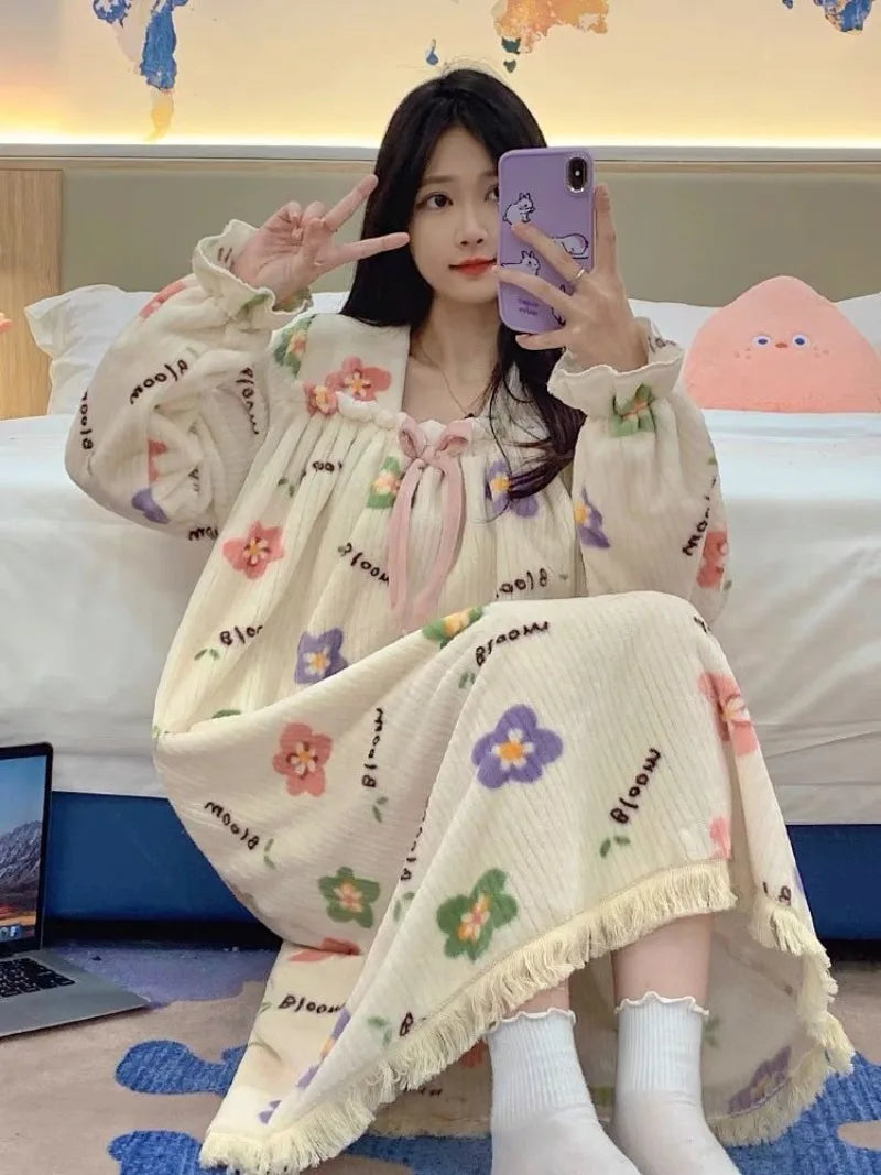 Korean Style Nightgown Sleepwear